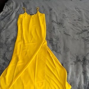 Bright yellow maxi dress